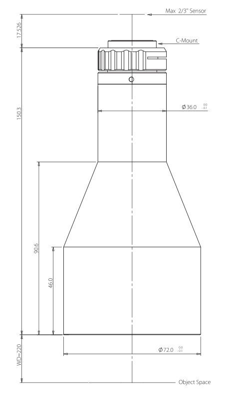 LS-VWK022-220-230-AL dimensions (mm)