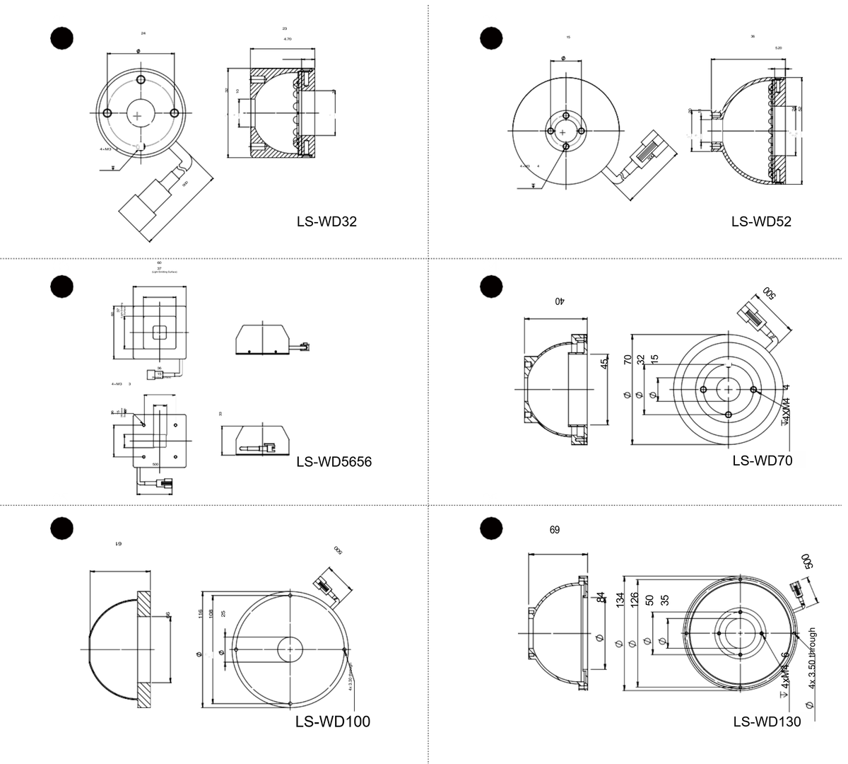 LS-WD32 dimensions (mm)