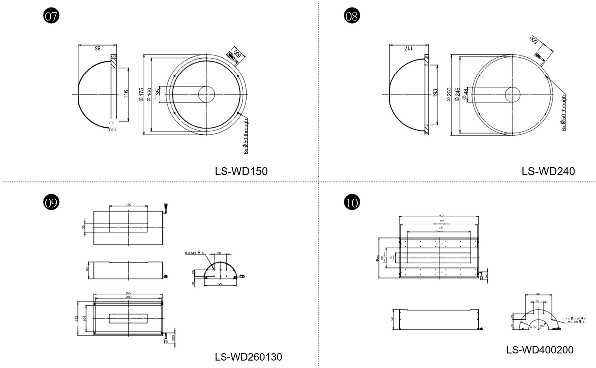 LS-WD150 dimensions (mm)