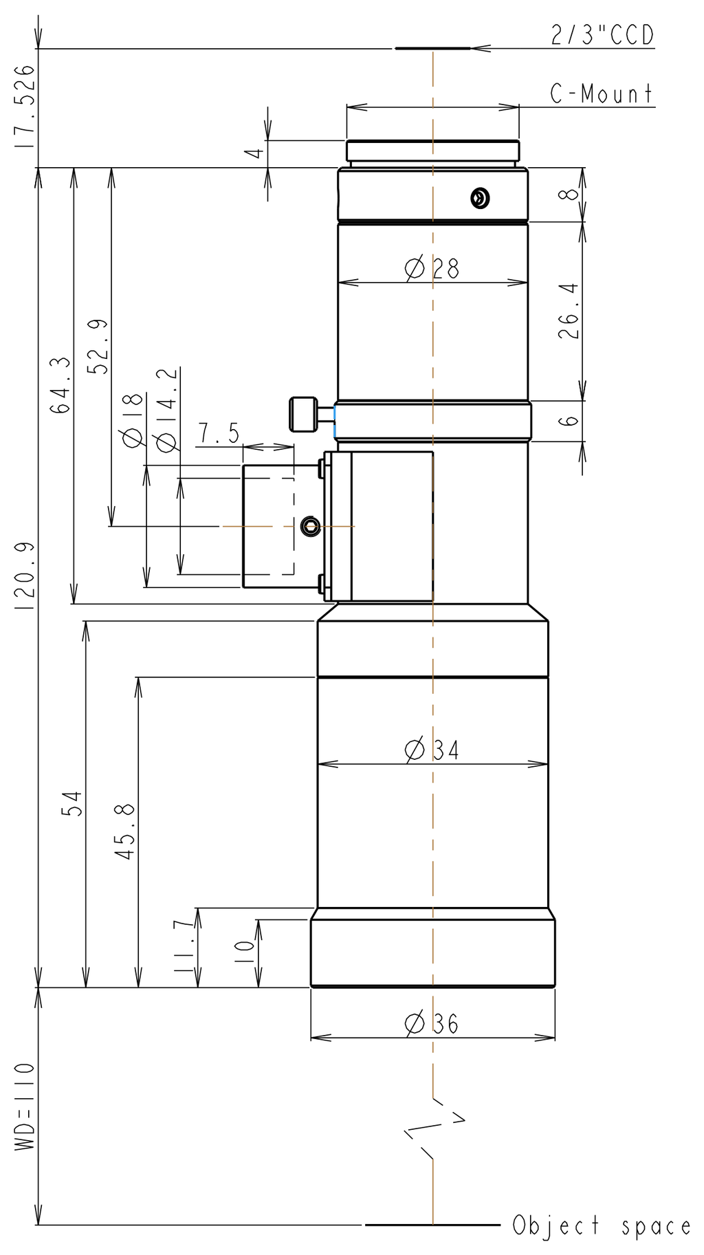 LS-HF110-08X23C dimensions (mm)