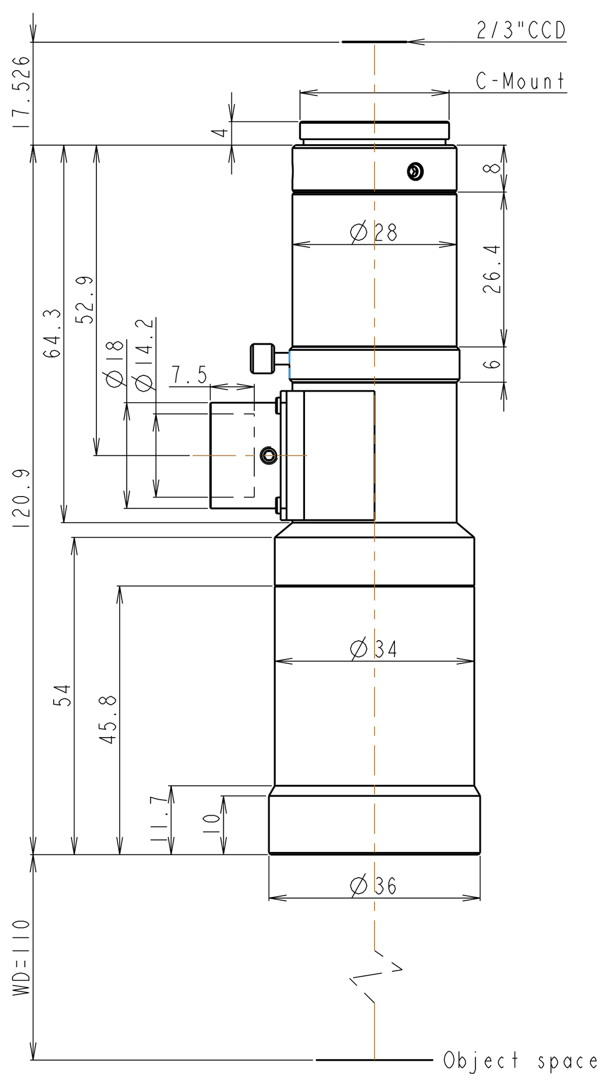 LS-HF110-08X23C dimensions (mm)