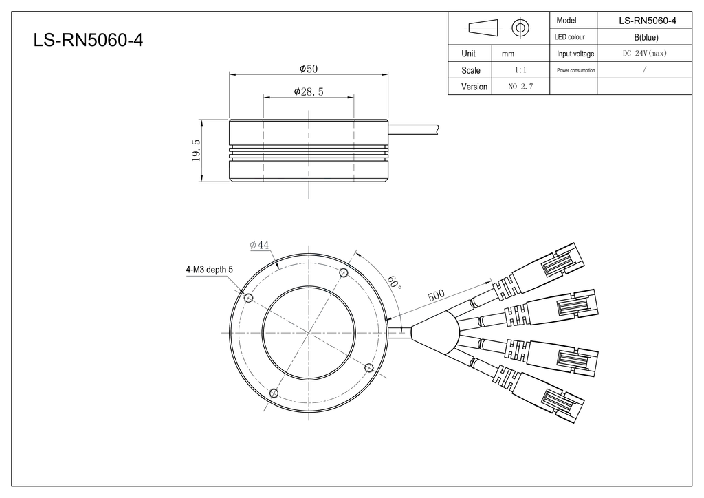 LS-RN5060-4 dimensions (mm)