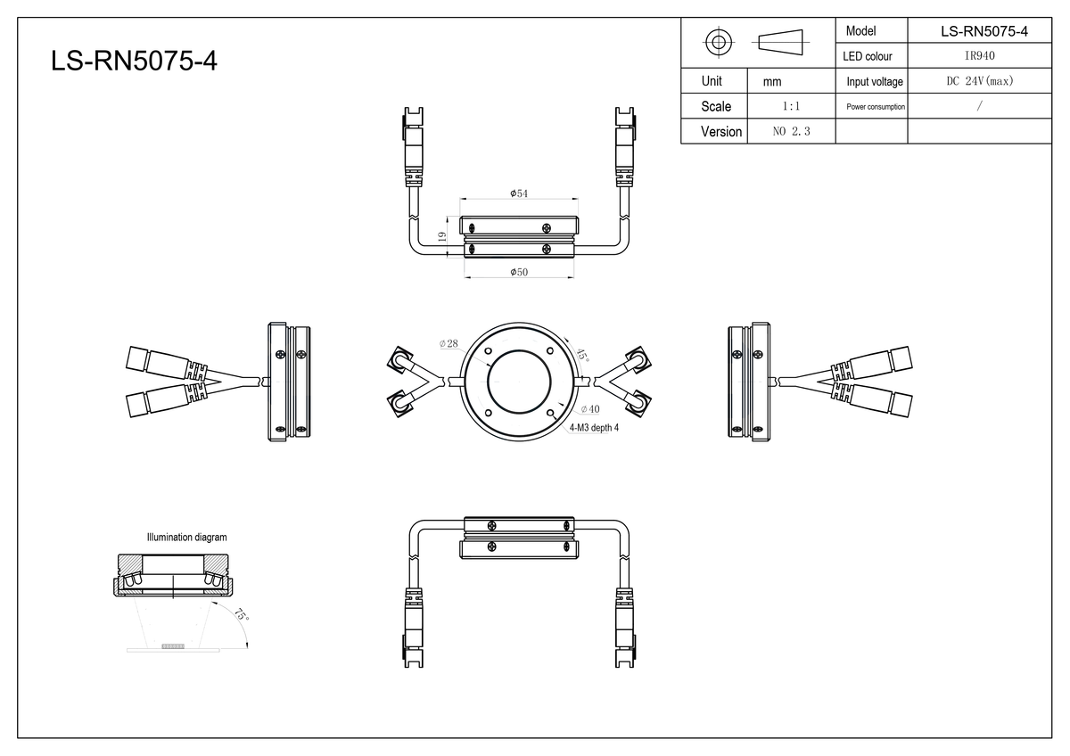 LS-RN5075-4 dimensions (mm)