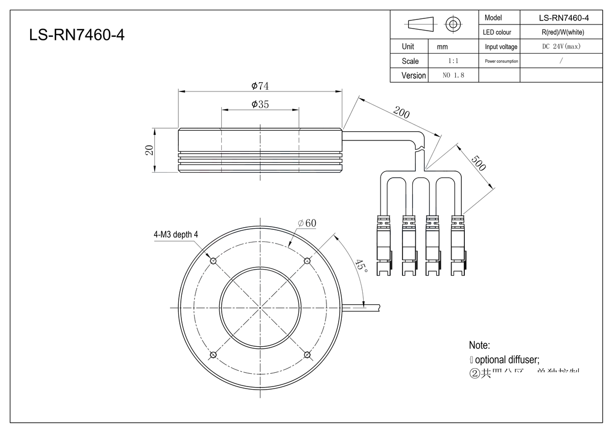 LS-RN7460-4 dimensions (mm)