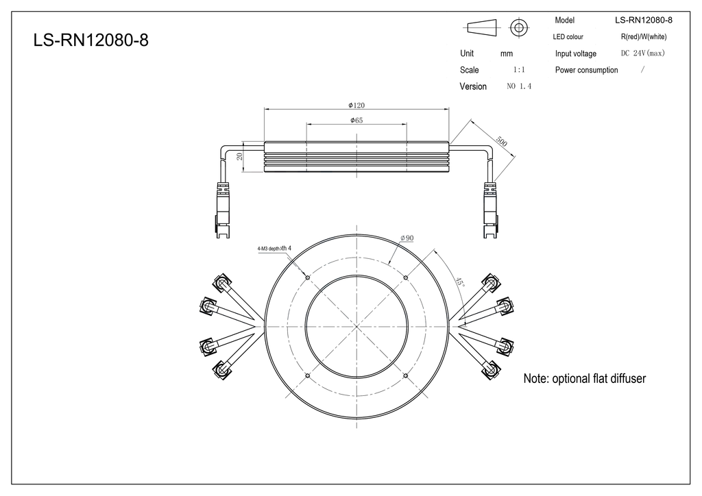 LS-RN12080-8 dimensions (mm)