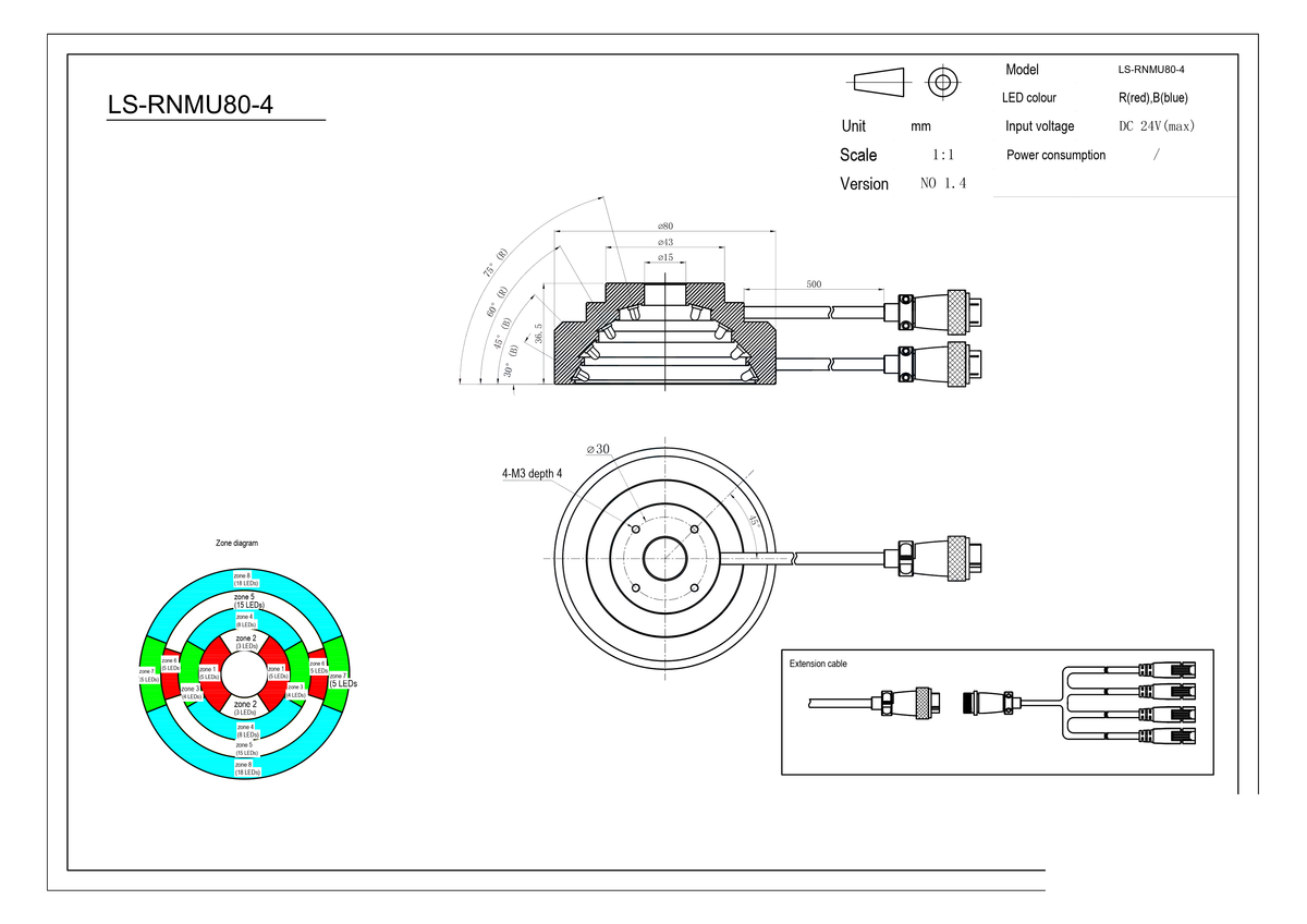 LS-RNMU80-4 dimensions (mm)