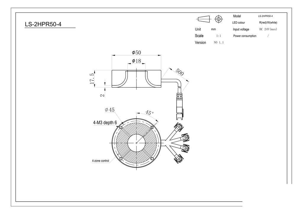 LS-2HPR50-4 dimensions (mm)