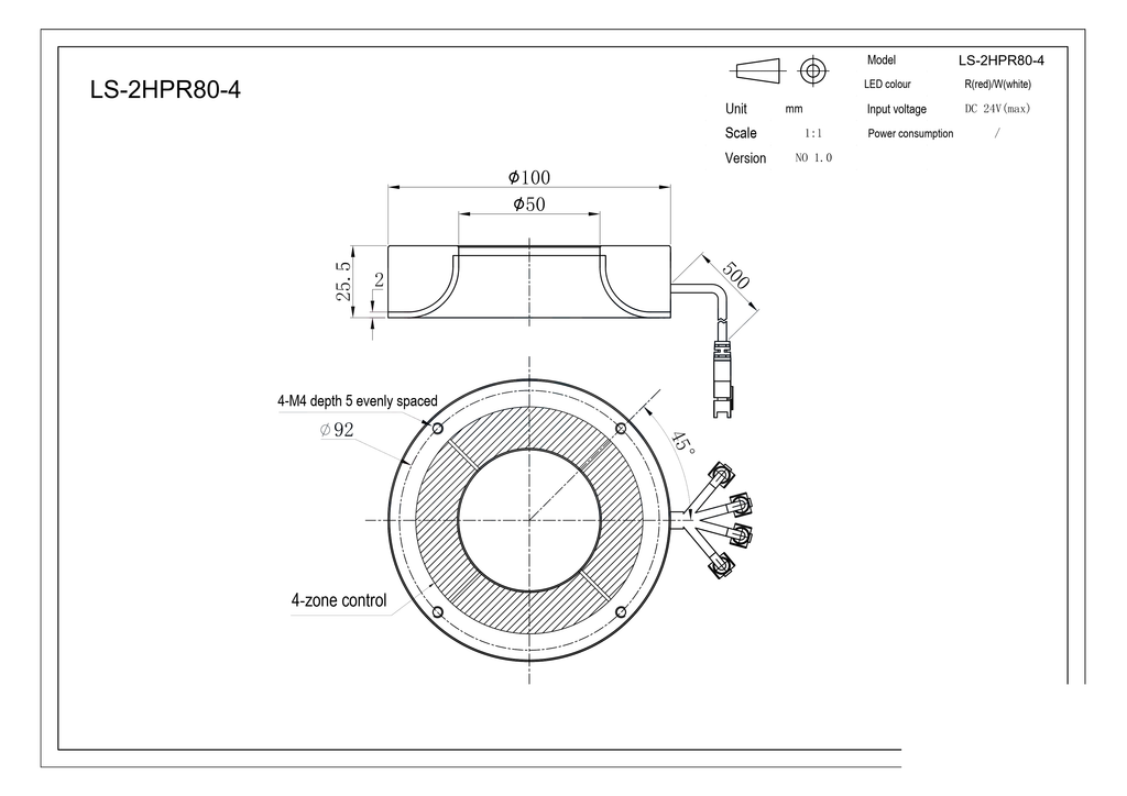 LS-2HPR80-4 dimensions (mm)