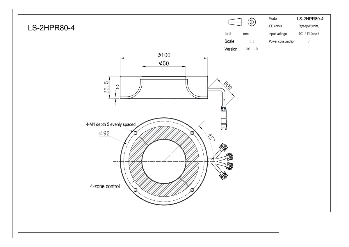 LS-2HPR80-4 dimensions (mm)