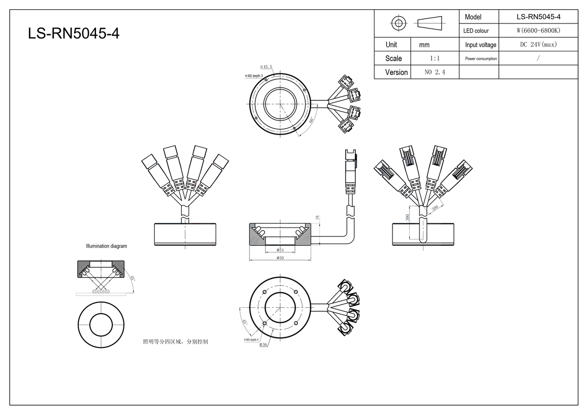 LS-RN5045-4 dimensions (mm)