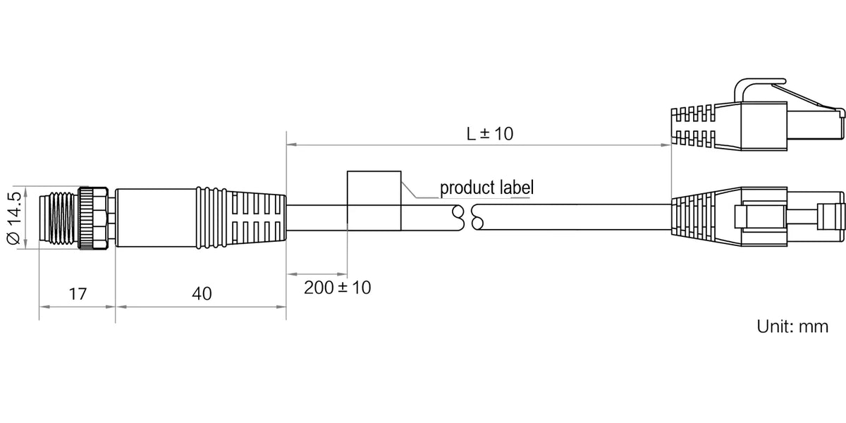 LS-ACG-M12X8M-RJ45-ST-7M dimensions (mm)