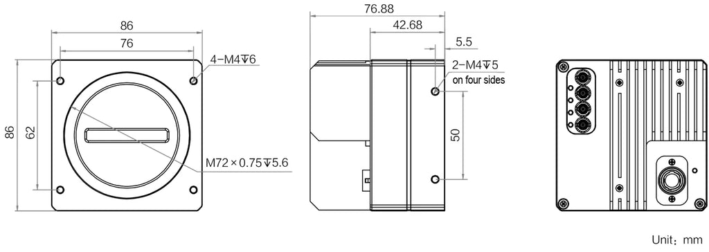 MV-CL08T5-500Y4M dimensions (mm)