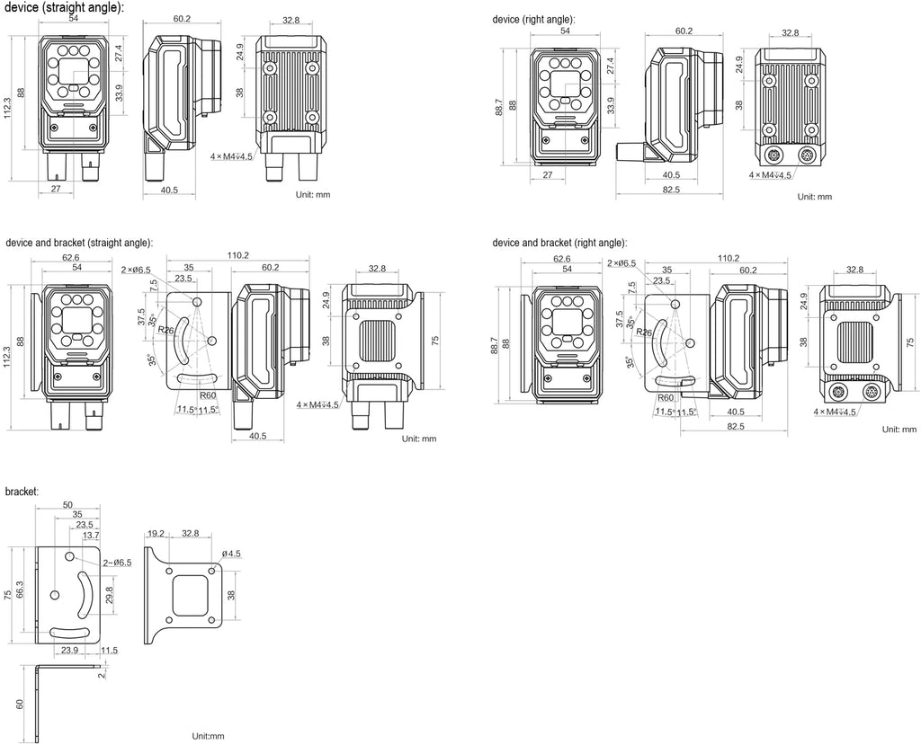 MV-SC5050XM-PPB-16M-WBN dimensions (mm)