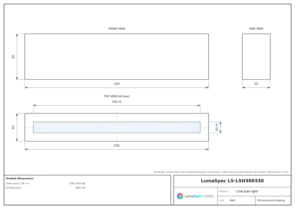 LS-LSH300330 dimensions (mm)