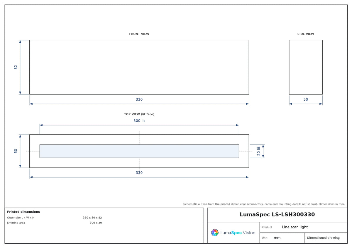 LS-LSH300330 dimensions (mm)