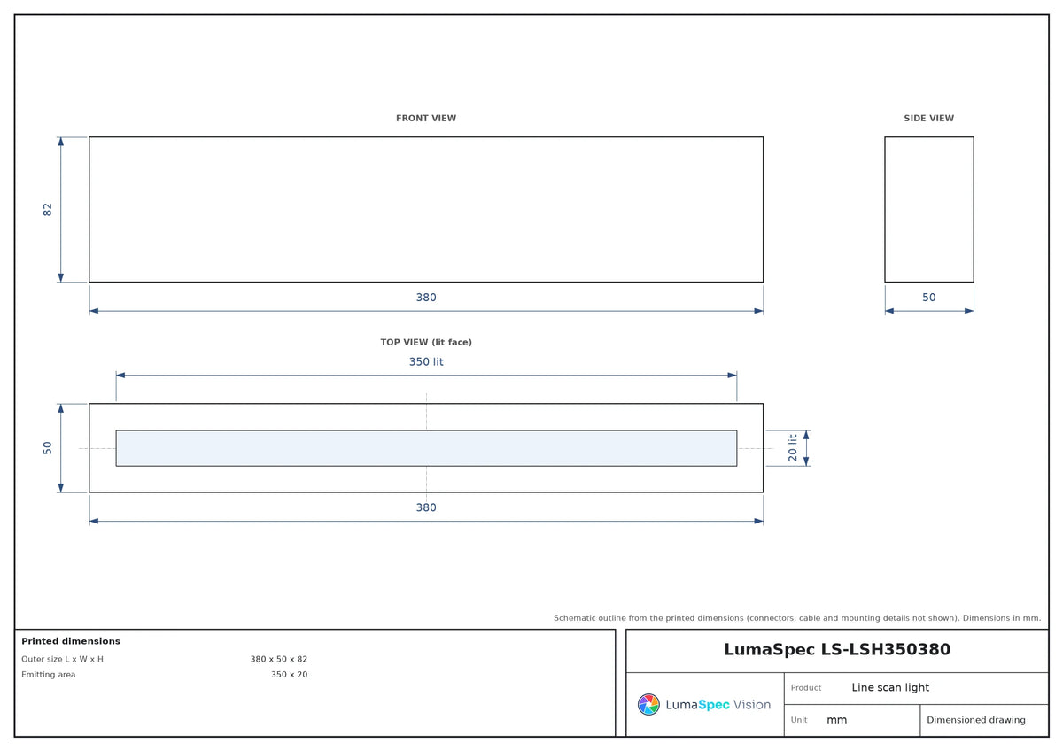 LS-LSH350380 dimensions (mm)