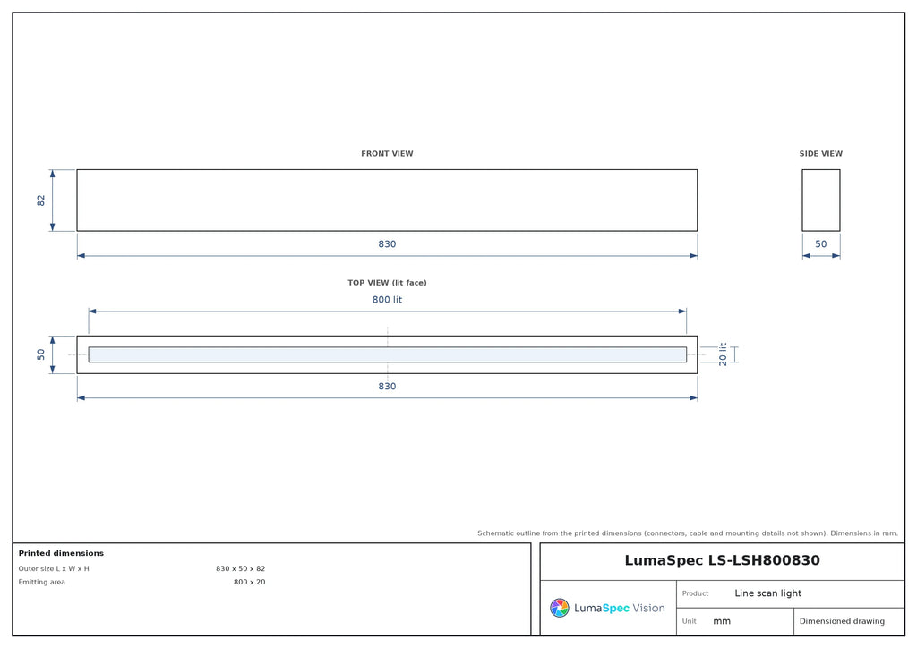 LS-LSH800830 dimensions (mm)
