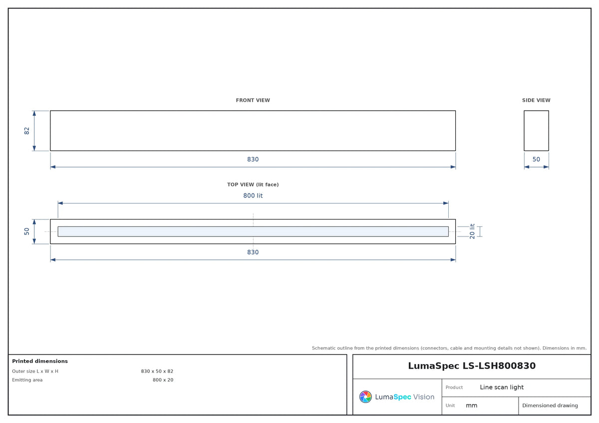 LS-LSH800830 dimensions (mm)