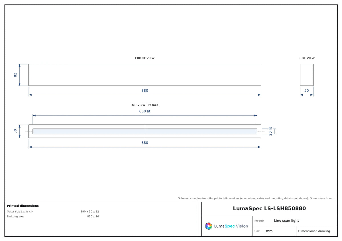 LS-LSH850880 dimensions (mm)