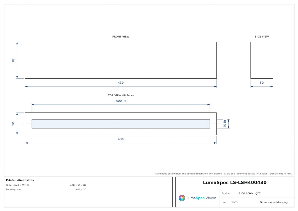 LS-LSH400430 dimensions (mm)