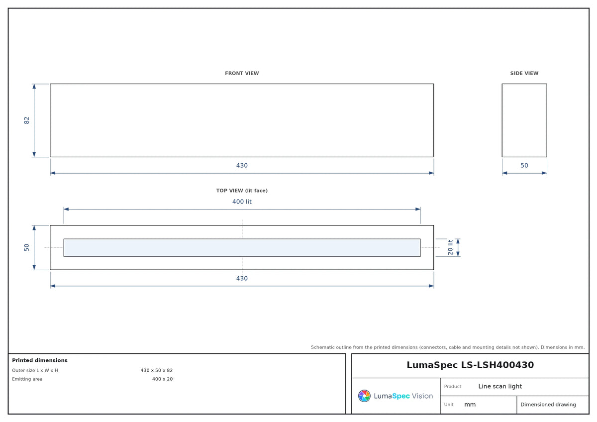 LS-LSH400430 dimensions (mm)