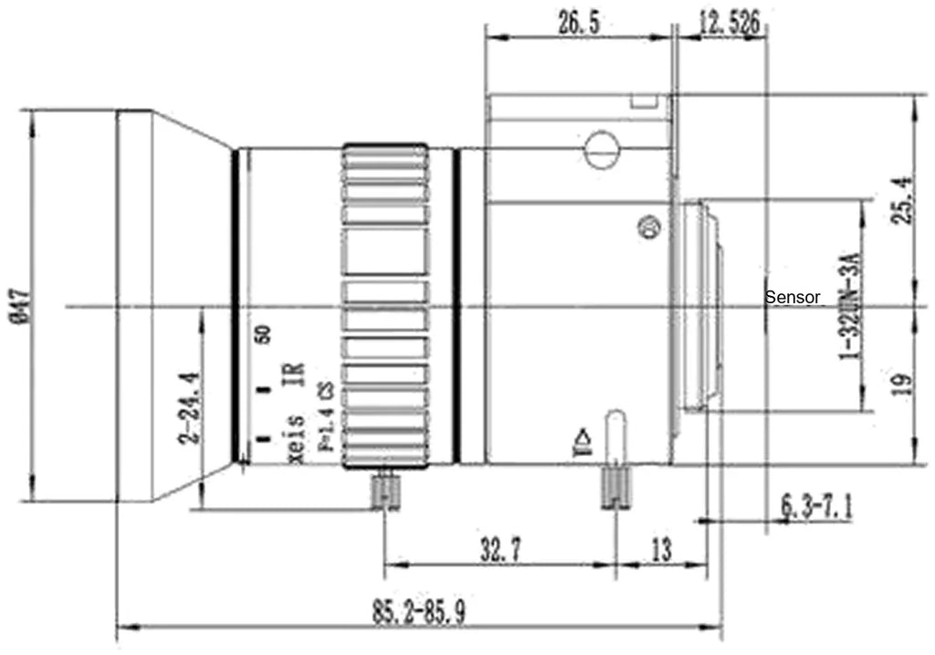 LS-SVD0550IR-3M dimensions (mm)