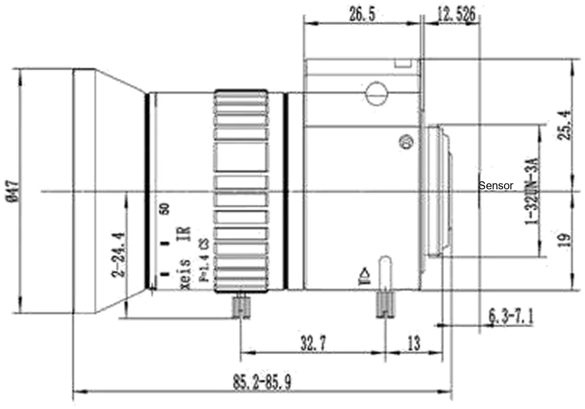 LS-SVD0550IR-3M dimensions (mm)