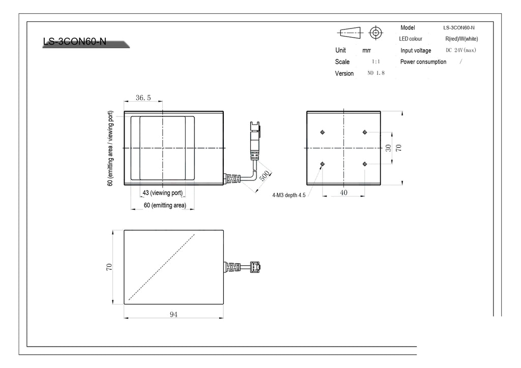LS-3CON60-N dimensions (mm)