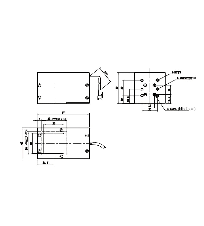 LS-LCDS-30-30-W dimensions (mm)