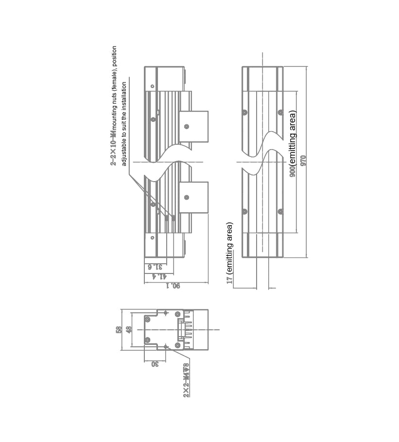 LS-LTHS-900-W dimensions (mm)