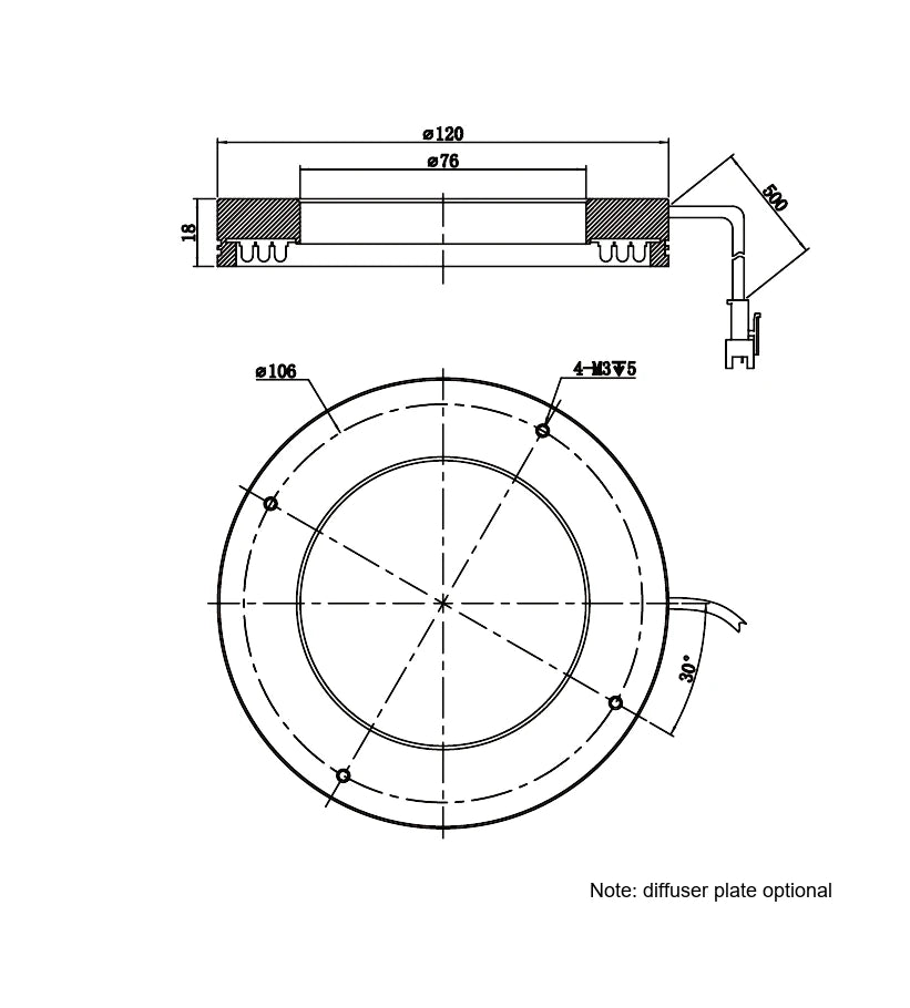 LS-LRDS-120-90-W dimensions (mm)
