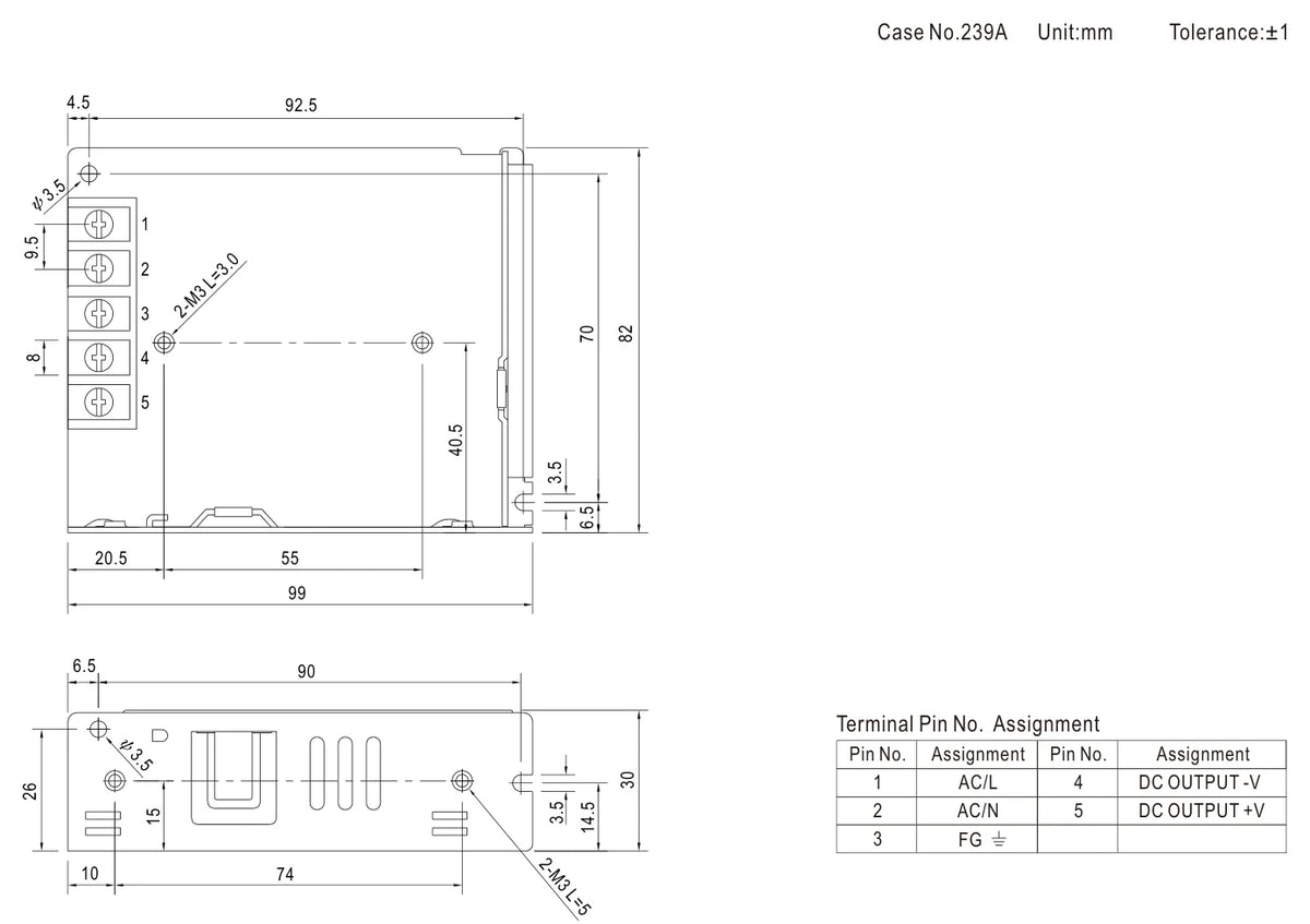 LRS-50-12 dimensions (mm)