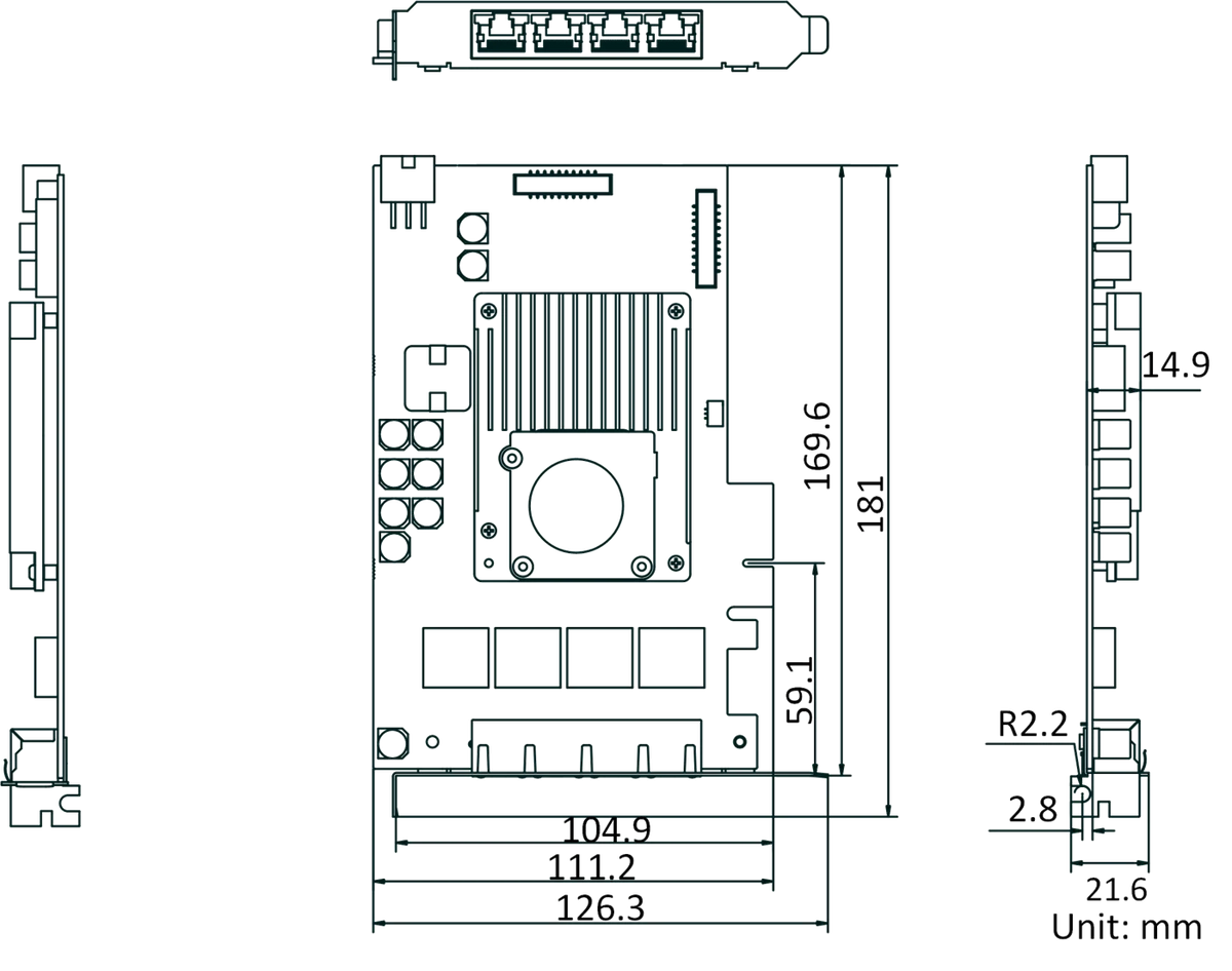 MV-GE1004 dimensions (mm)