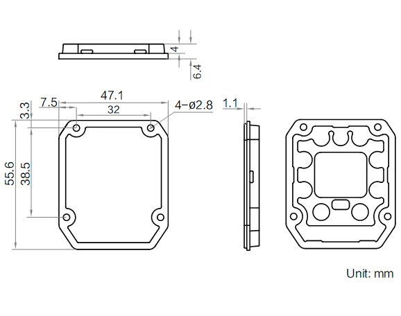 MV-IDA-C-Y-41-56-T dimensions (mm)