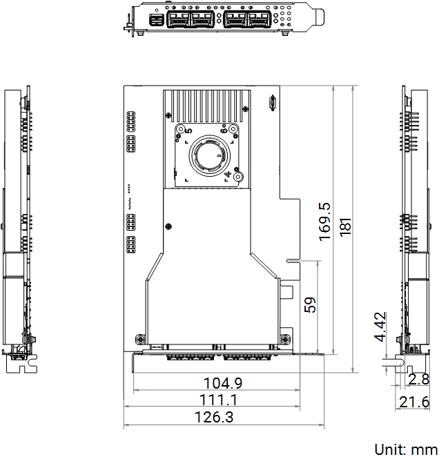 MV-GS1004F V3.0 dimensions (mm)