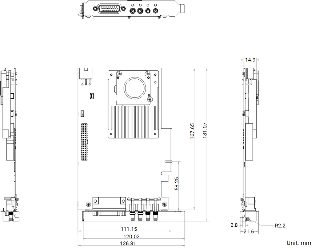 MV-GX1004 dimensions (mm)