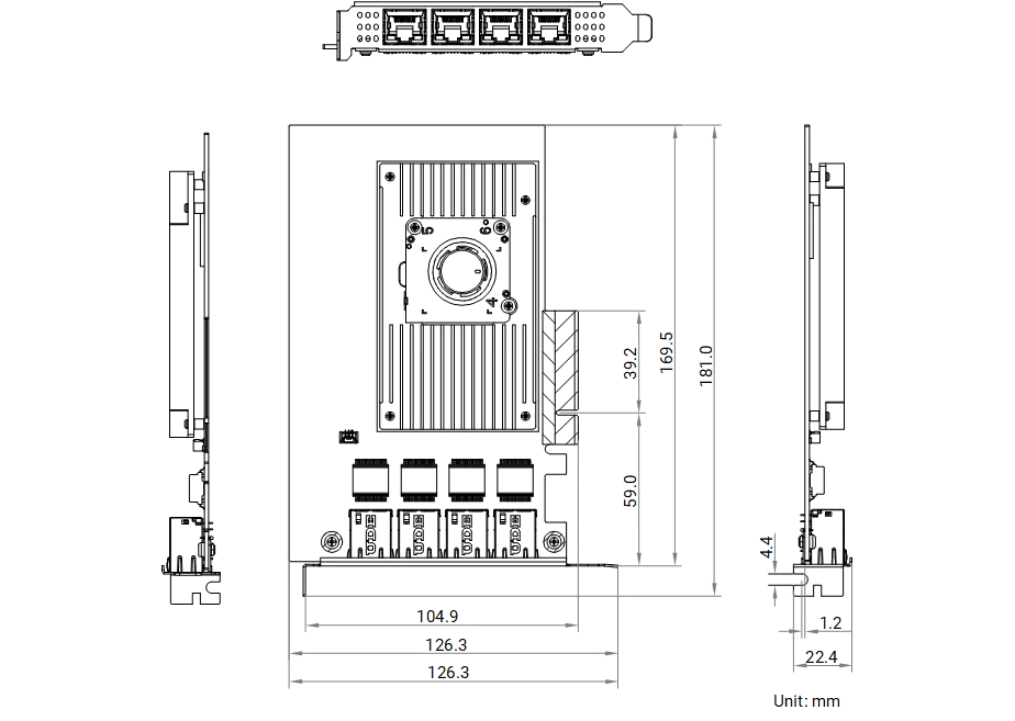 MV-GT2104 dimensions (mm)