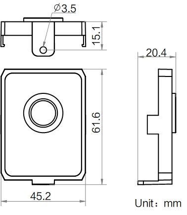 MV-IDA-C-Y-61-45-M dimensions (mm)