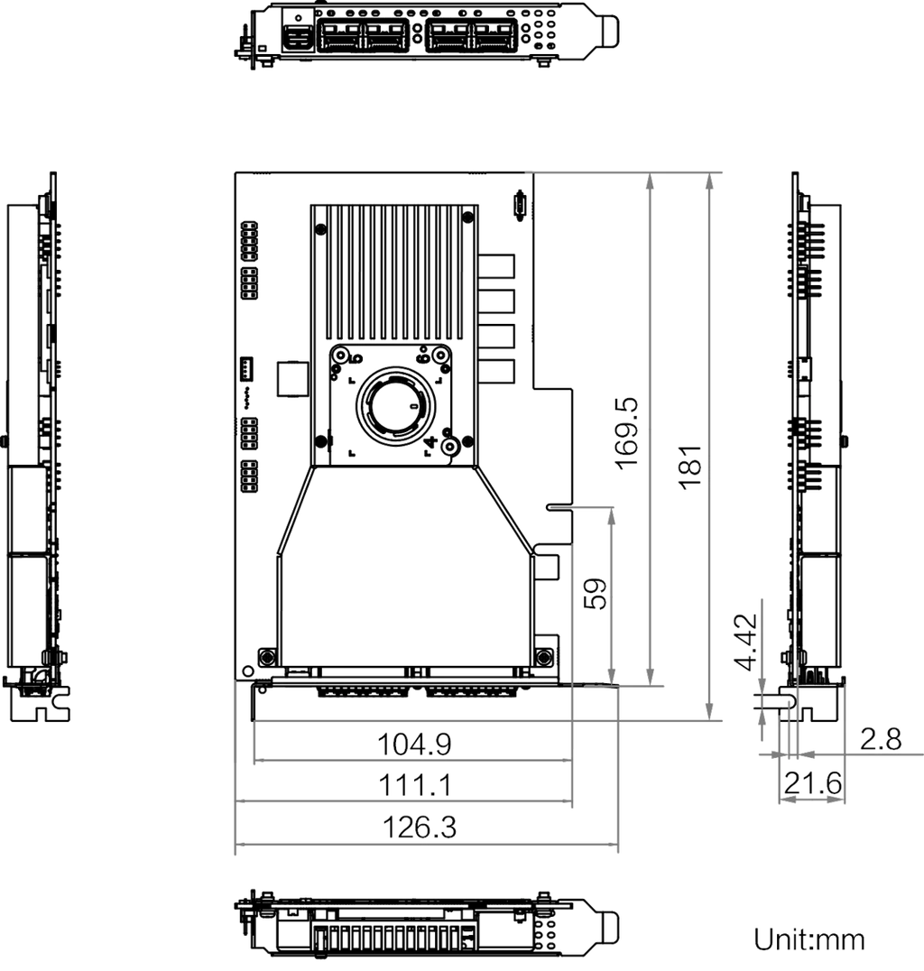 MV-GS1104F-CR dimensions (mm)