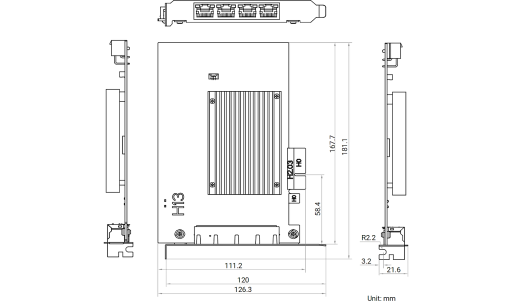 MV-GE4004 dimensions (mm)