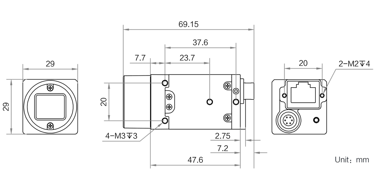 MV-CU050-90GM(NPOE) dimensions (mm)