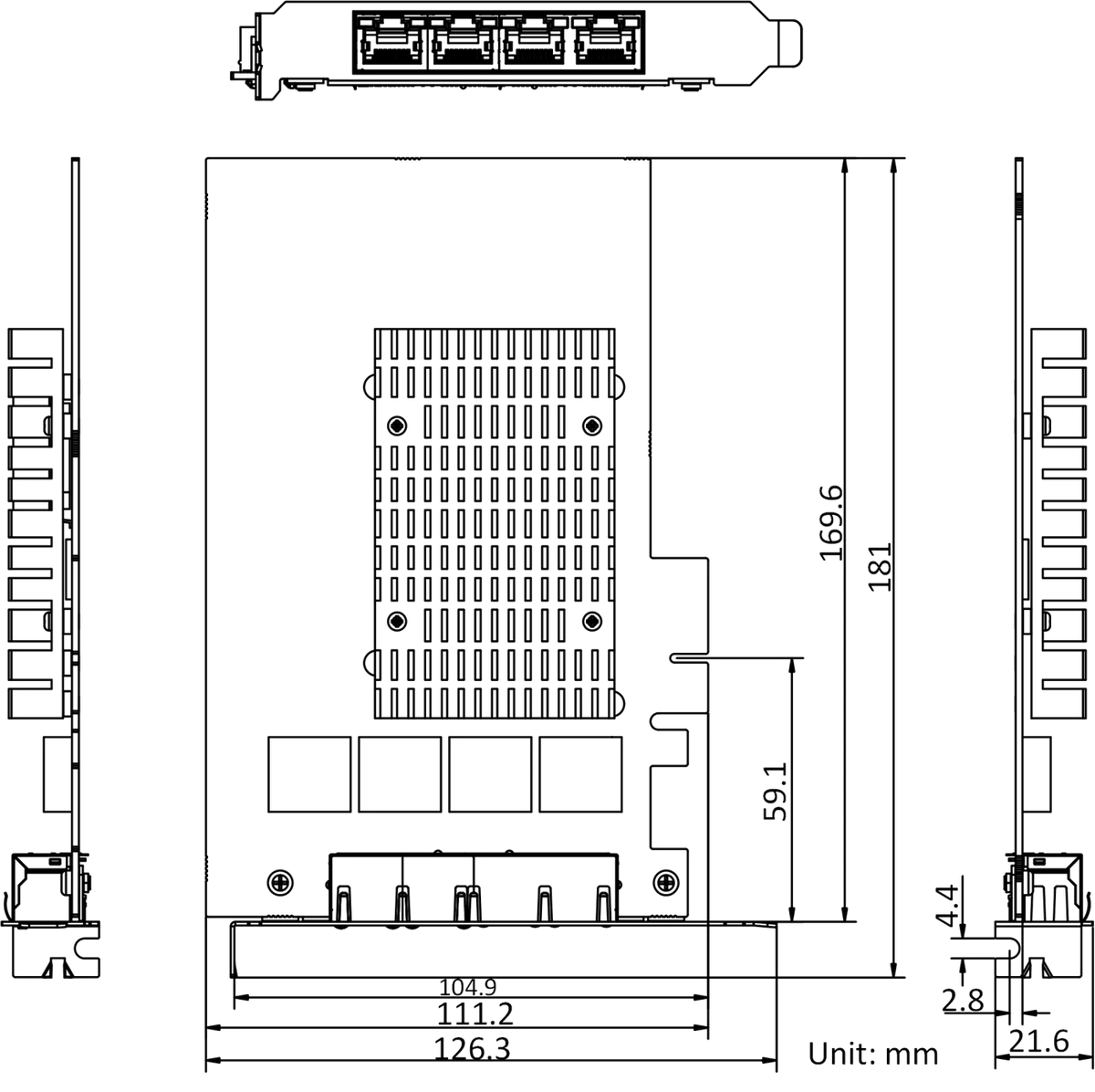 MV-GE2202 dimensions (mm)