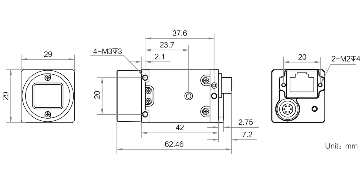 MV-CU020-90GC(NPOE) dimensions (mm)