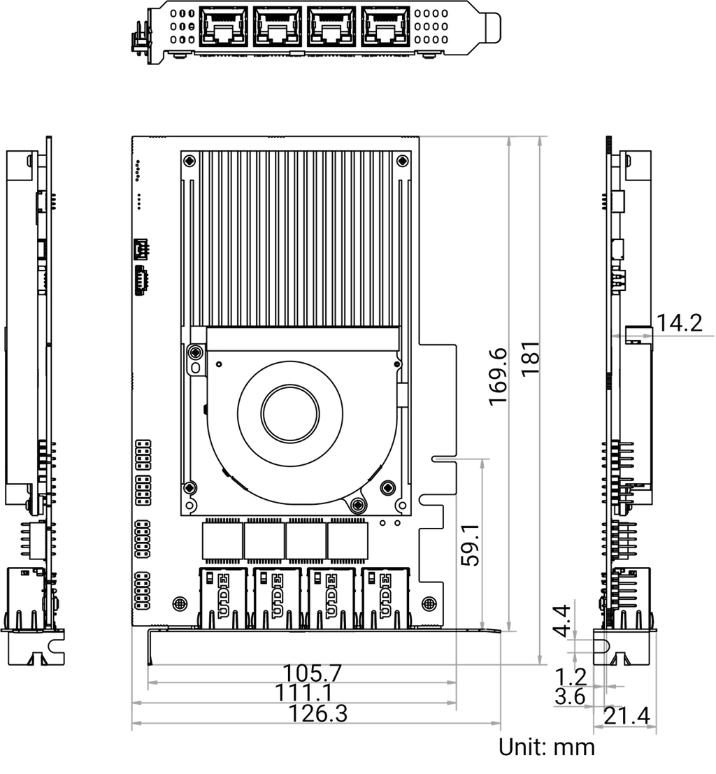 MV-GT1004 dimensions (mm)