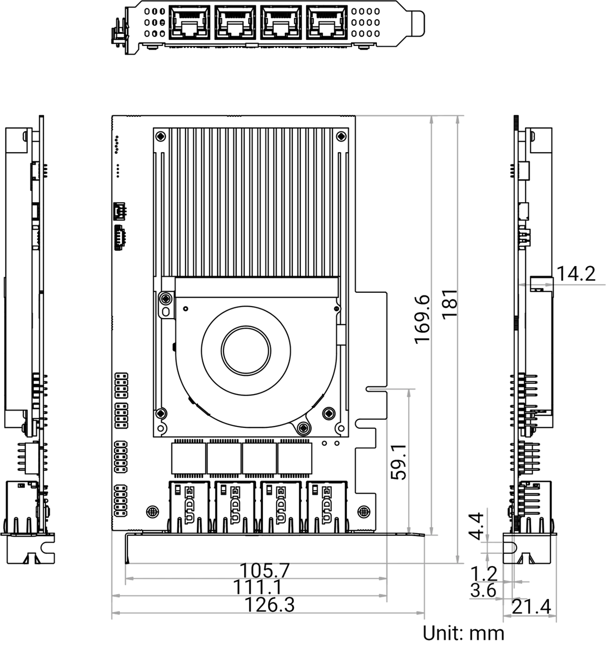 MV-GT1004 dimensions (mm)
