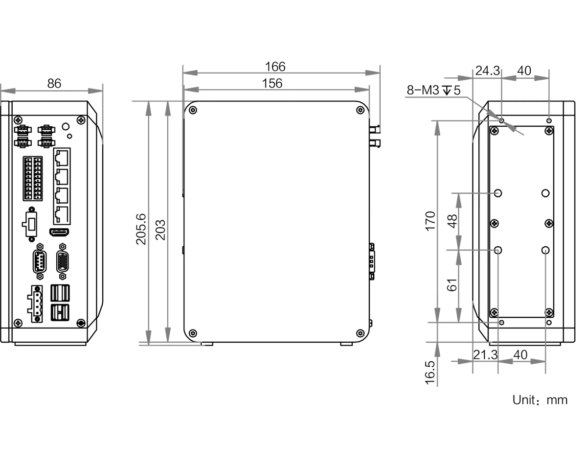 MV-VCB2140-128G40-1T dimensions (mm)