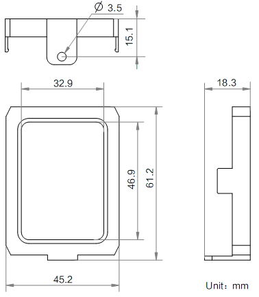 MV-IDA-C-Y-61-45-ESD dimensions (mm)