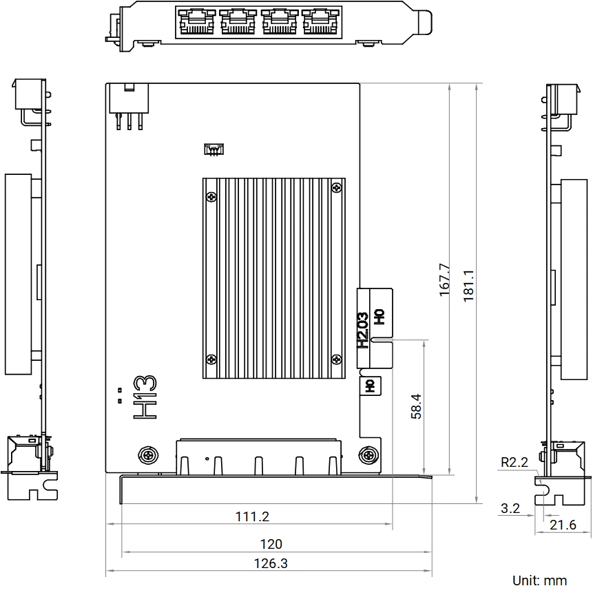 MV-GE4004P dimensions (mm)