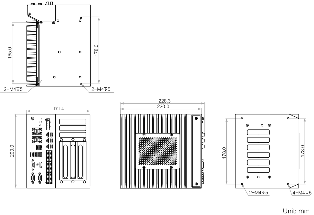 MV-VC4712-256G16-2TH dimensions (mm)