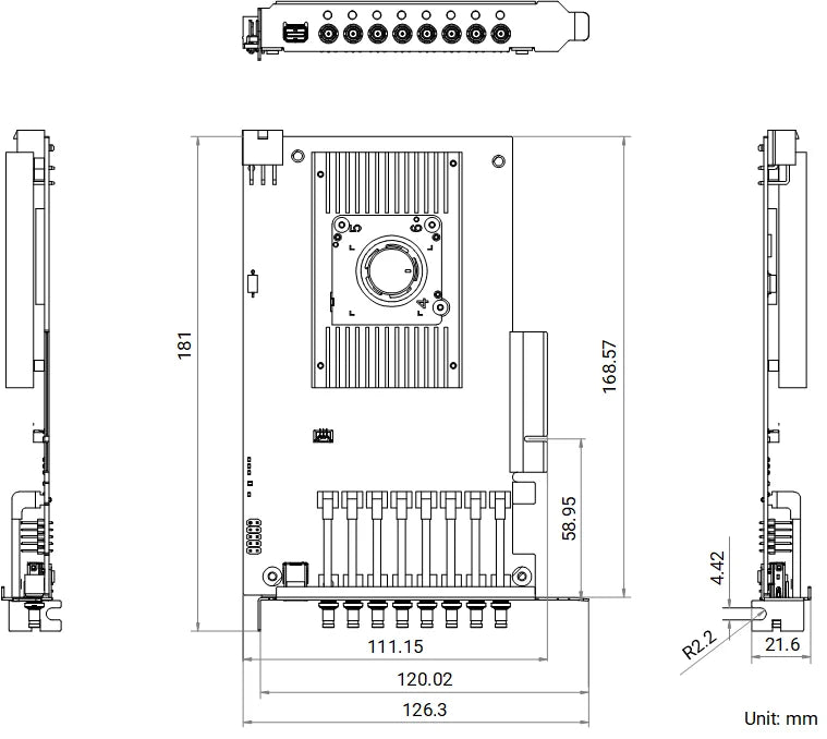 MV-GX1008 dimensions (mm)